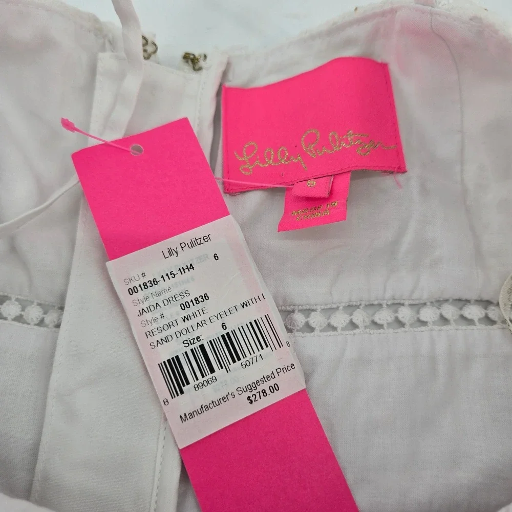 Lilly Pulitzer Jaida Dress White NWT 6 Bridal Shower Mini Short Graduation Dress - Picture 4 of 14